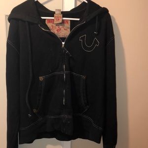 True Religion thick Black hoodie